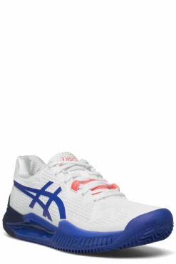 Asics GEL-RESOLUTION 8 CLAY Racketsports Shoes For Women White/lapis Lazuli Blue 28 Asics GEL-RESOLUTION 8 CLAY Racketsports Shoes For Women White/lapis Lazuli Blue -sport shoes online shop asi1042a070 cwhitelapislazuliblue v107