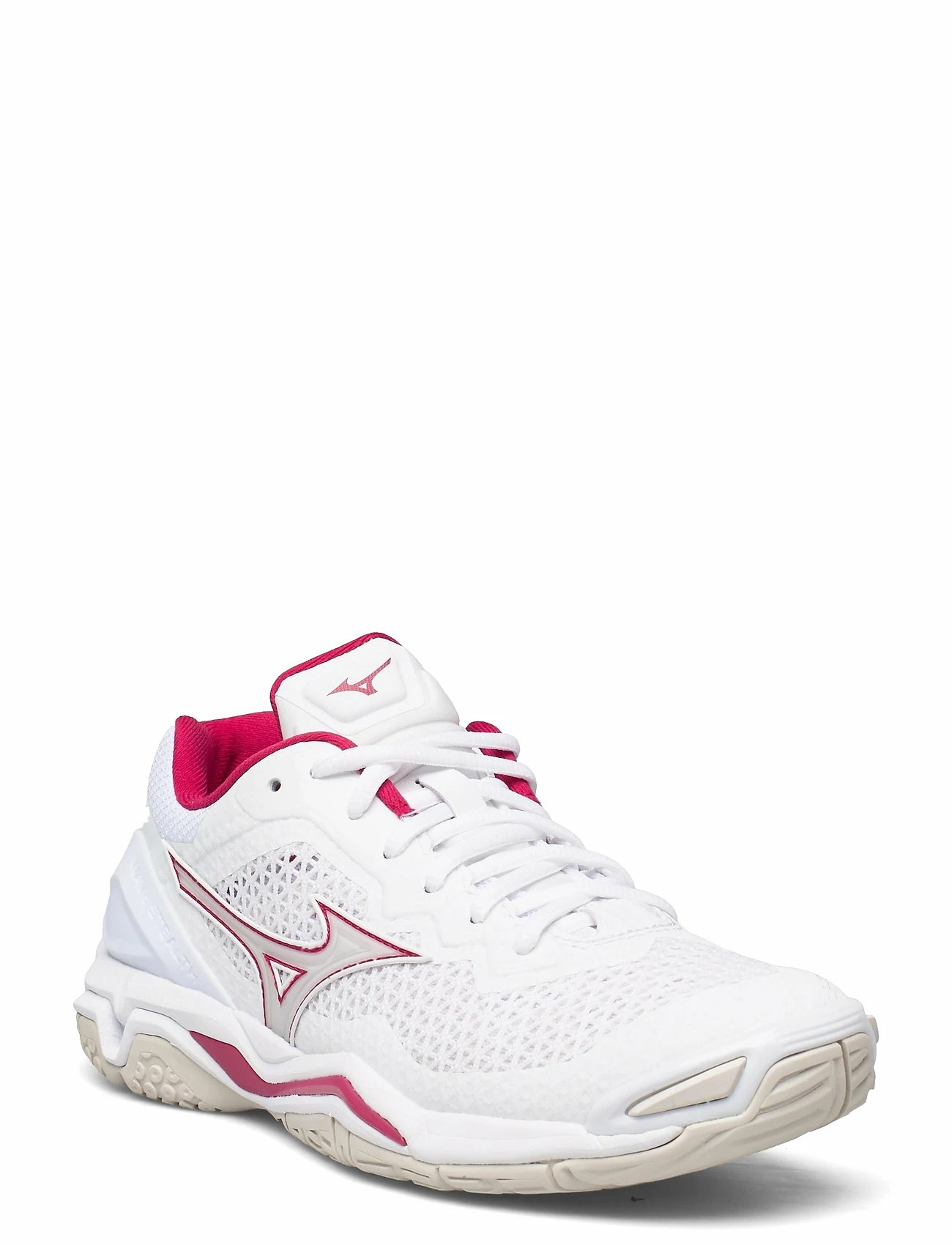 Mizuno WAVE STEALTH V(W) Indoor Sports Shoes For Women Wht/whtsand/persianred 1 Mizuno WAVE STEALTH V(W) Indoor Sports Shoes For Women Wht/whtsand/persianred