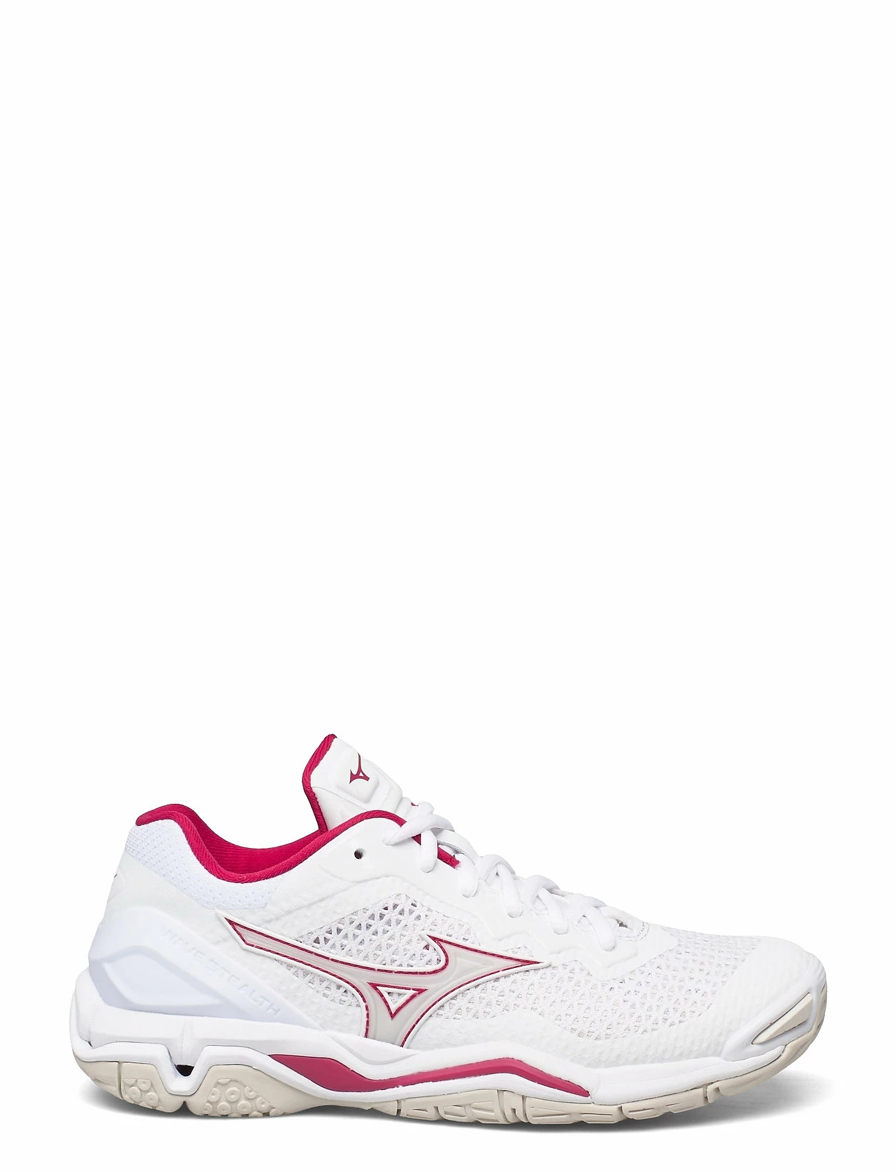 Mizuno WAVE STEALTH V(W) Indoor Sports Shoes For Women Wht/whtsand/persianred 2 Mizuno WAVE STEALTH V(W) Indoor Sports Shoes For Women Wht/whtsand/persianred - Image 2