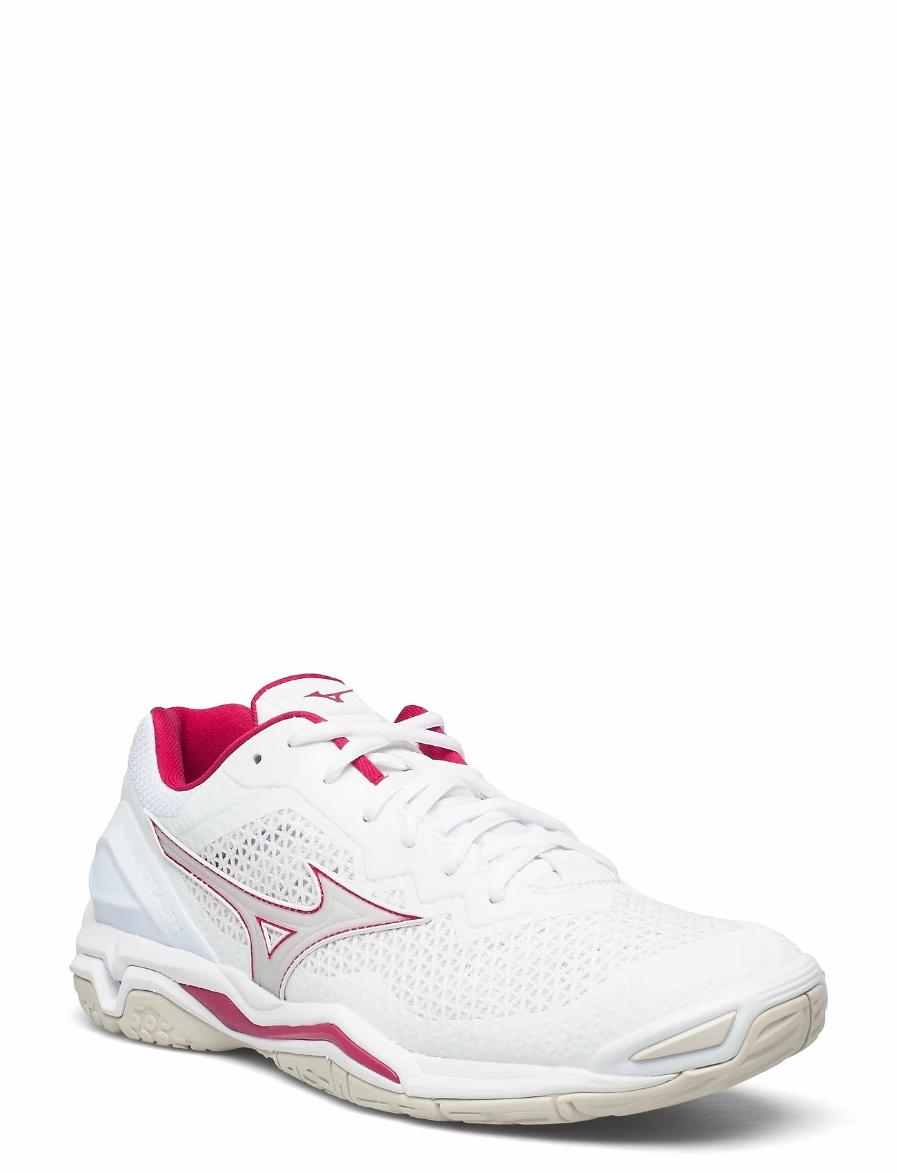 Mizuno WAVE STEALTH V(W) Indoor Sports Shoes For Women Wht/whtsand/persianred 12 Mizuno WAVE STEALTH V(W) Indoor Sports Shoes For Women Wht/whtsand/persianred - Image 12
